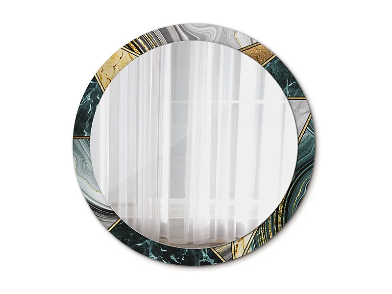 Dekorativer runder Spiegel – Marmor-Stil – 100 cm