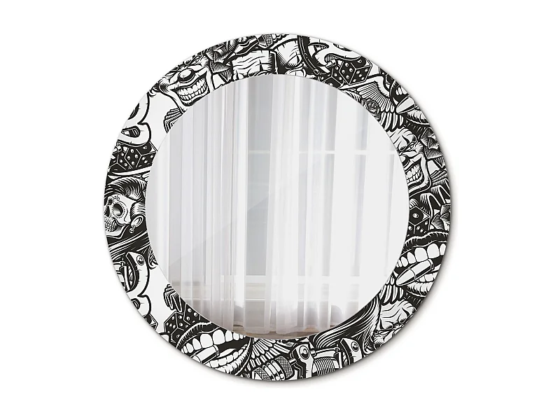 Ronde decoratieve spiegel - clown graffiti - 60 cm