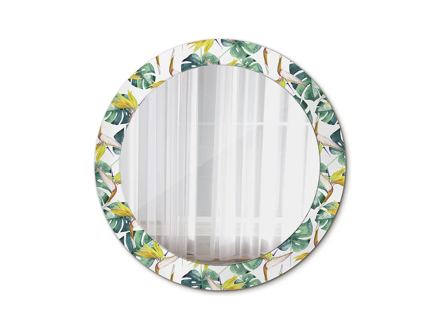 Miroir rond décoratif - Marbre blanc - 70 cm