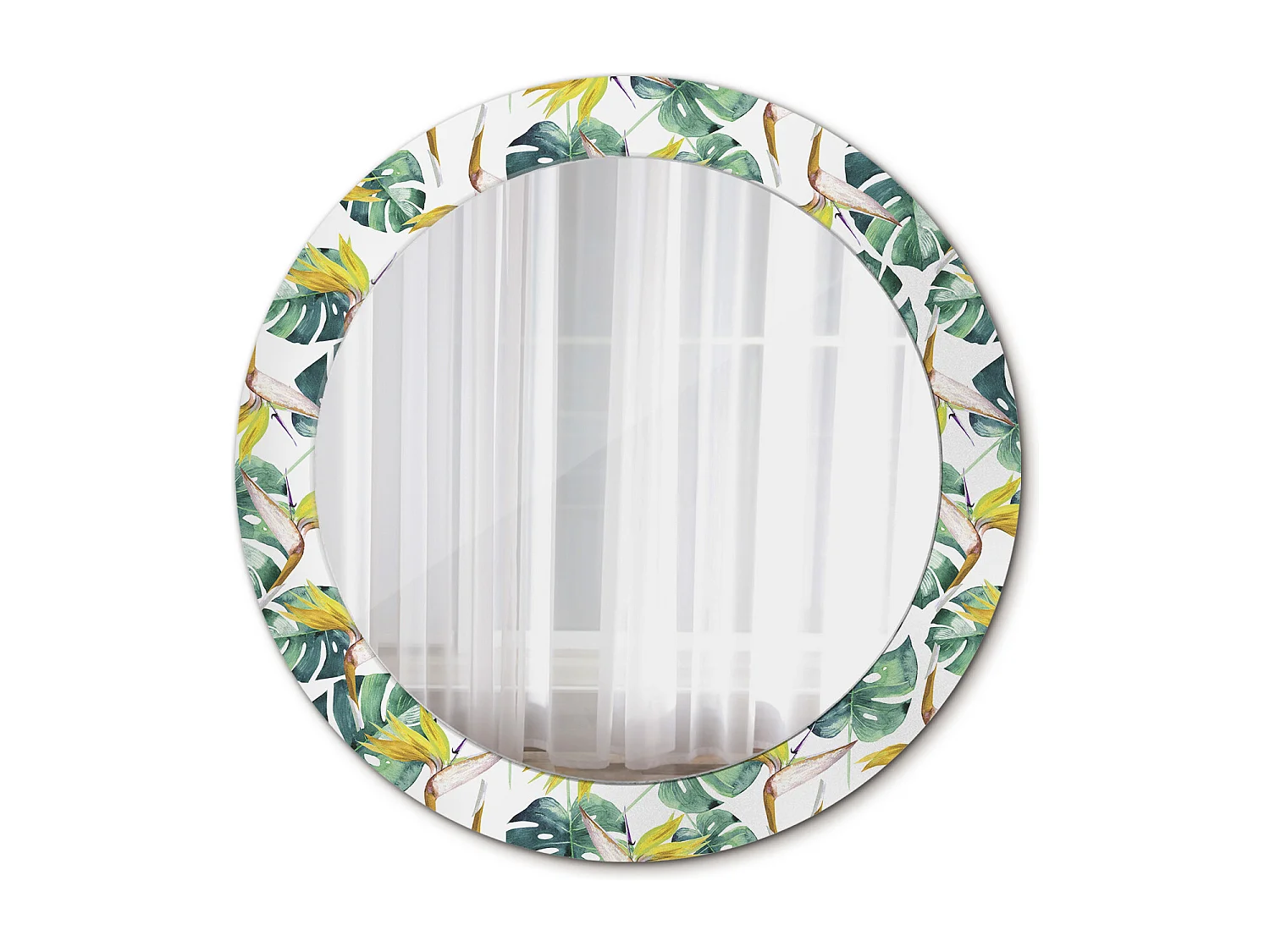 Miroir rond décoratif - Marbre blanc - 70 cm