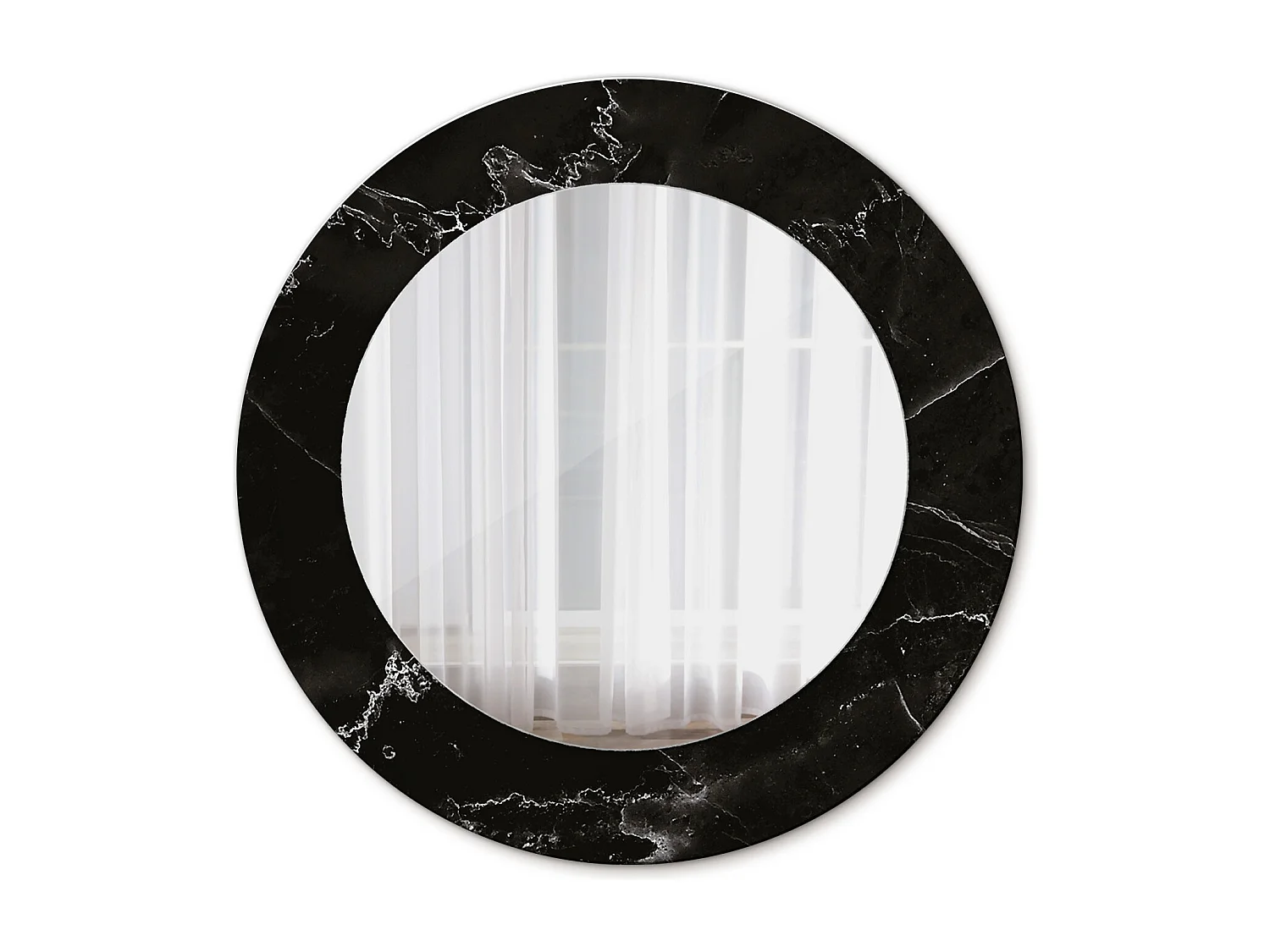 Dekorativer runder Spiegel – Marmorstein – 50 cm