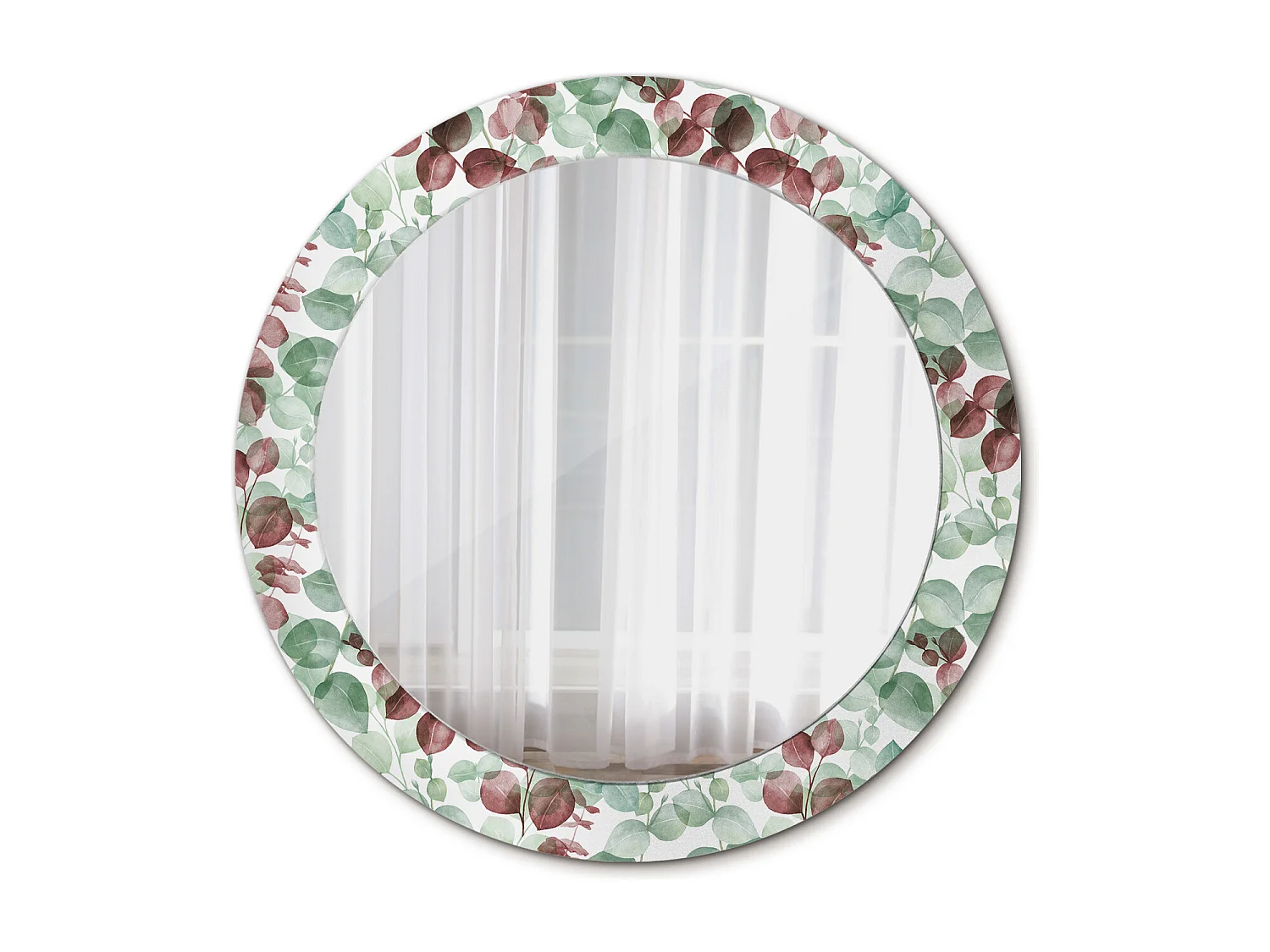 Runder dekorativer Spiegel - Eukalyptus - 60 cm