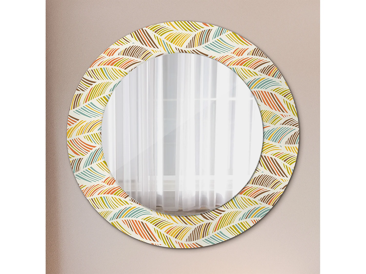 Decoratieve ronde spiegel - Abstract - 50 cm