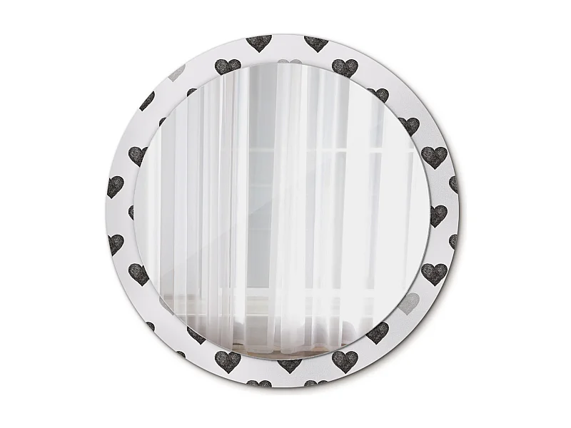 Miroir rond décoratif - Coeurs abstraits - 90 cm