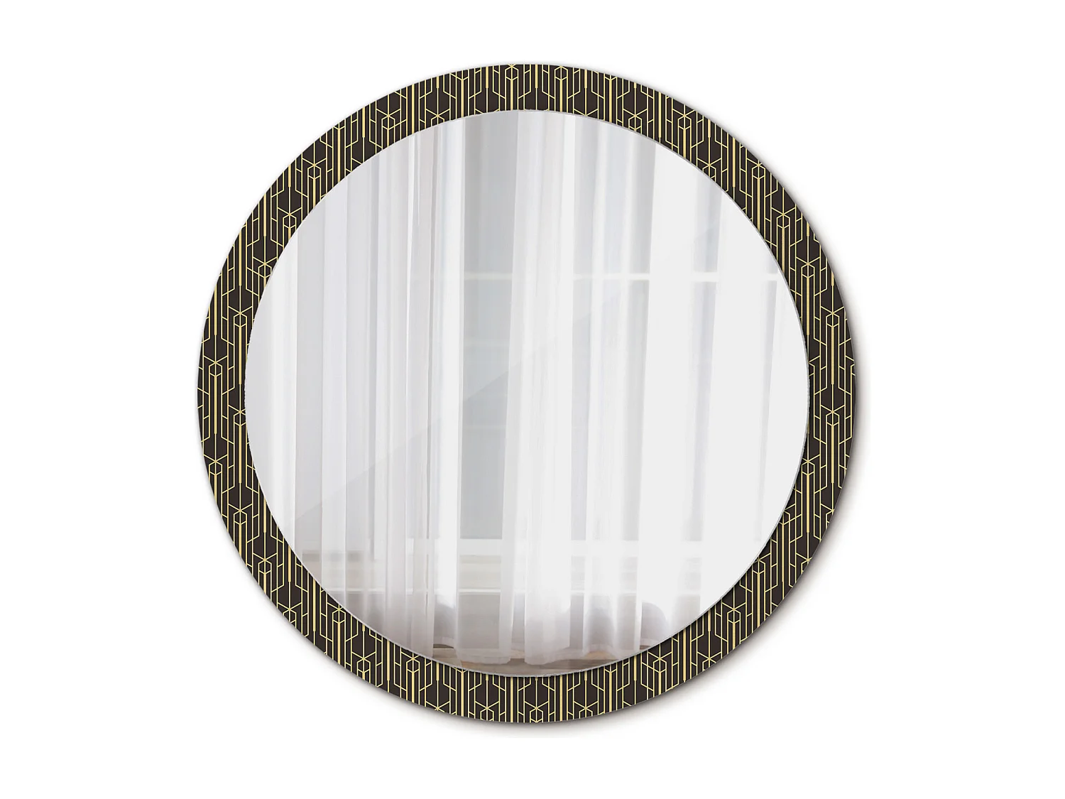 Decoratieve ronde spiegel - vintage geometrie - 100 cm