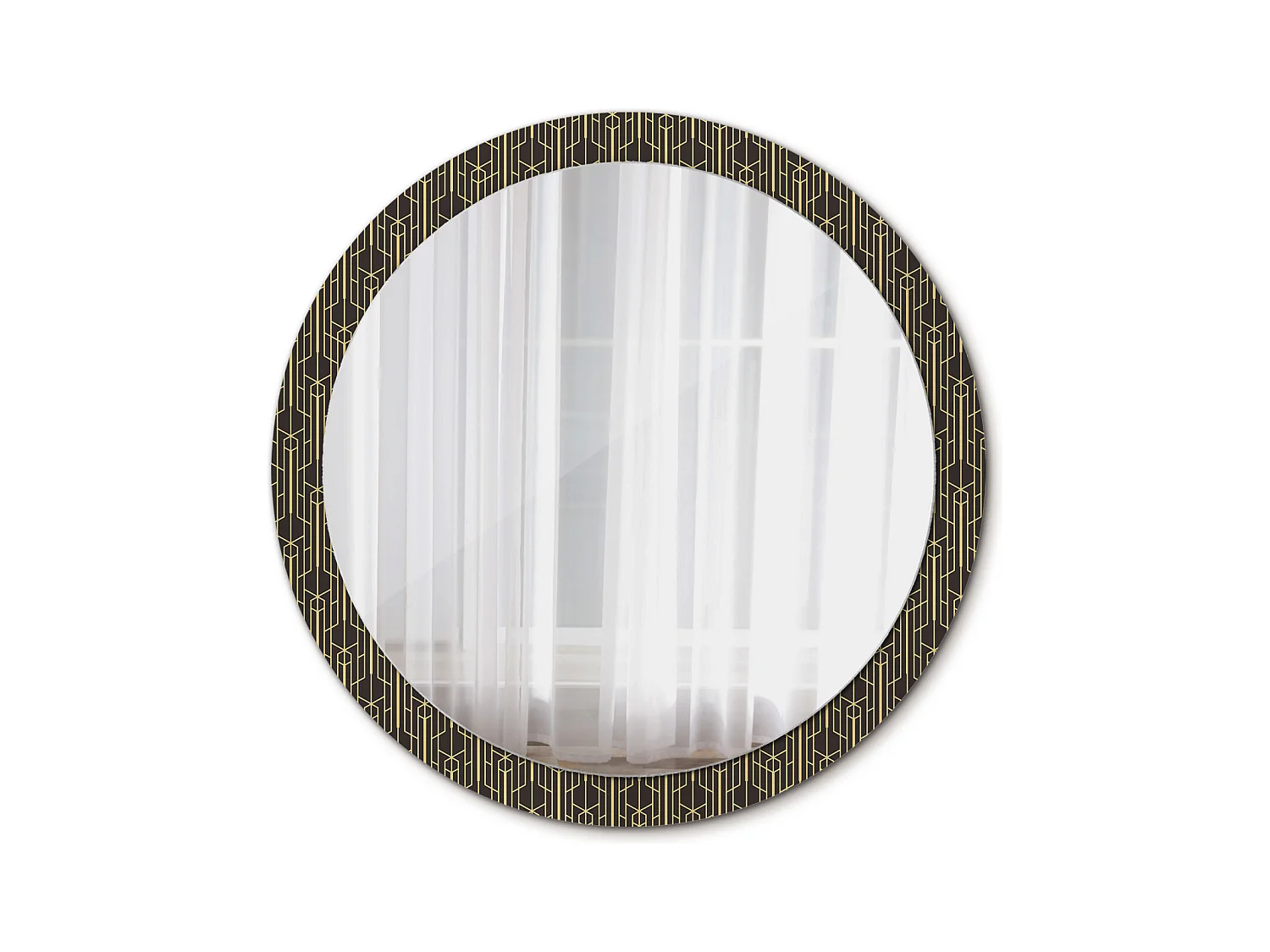 Miroir rond décoratif - Géométrie vintage - 100 cm