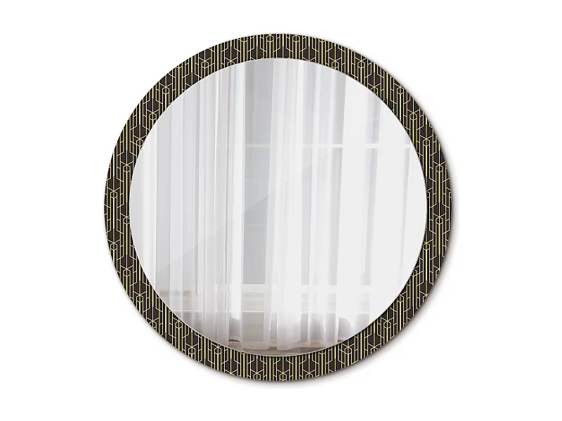 Dekorativer runder Spiegel - Vintage-Geometrie - 100 cm