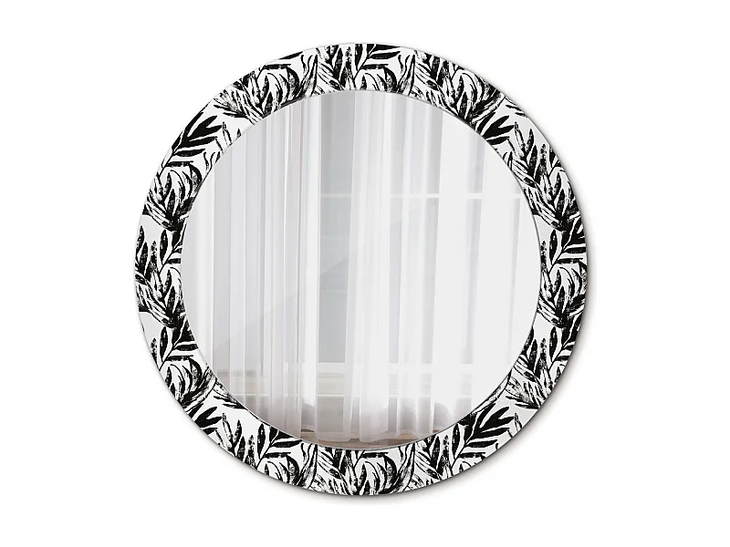 Runder dekorativer Spiegel - Monstera - 60 cm