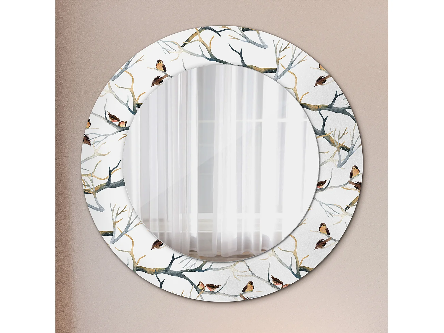 Ronde decoratieve spiegel - mussentakken - 50 cm