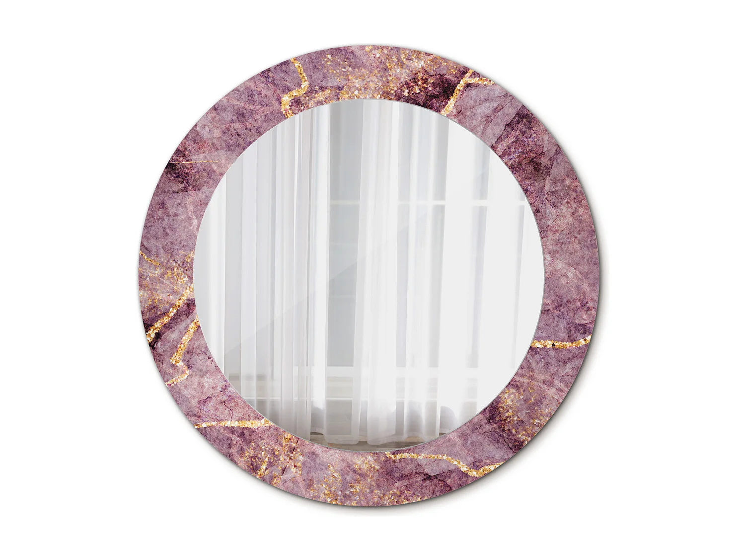 Espejo decorativo redondo - Aspecto mármol - 60 cm