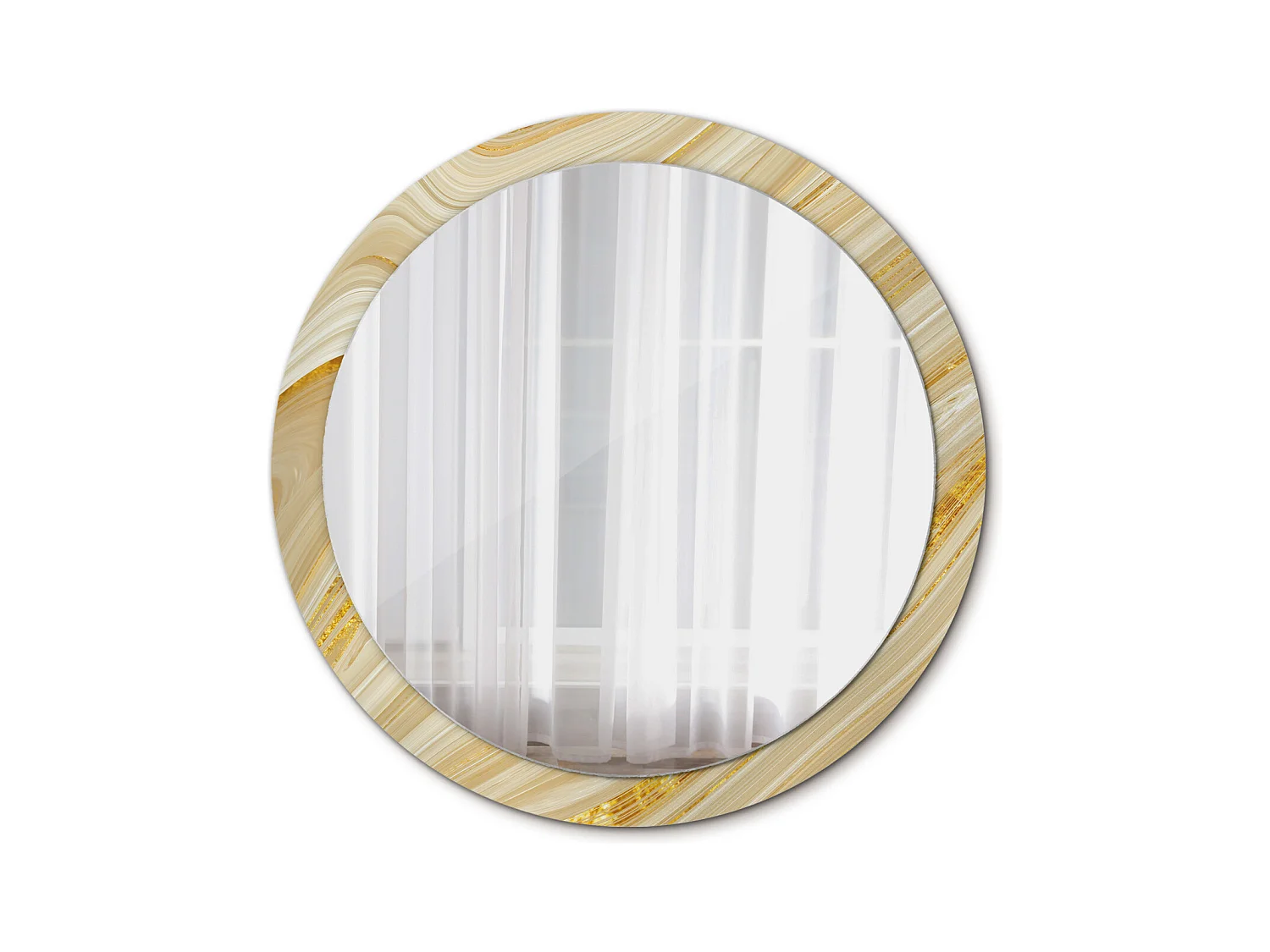 Miroir rond décoratif - Motif abstrait - 100 cm