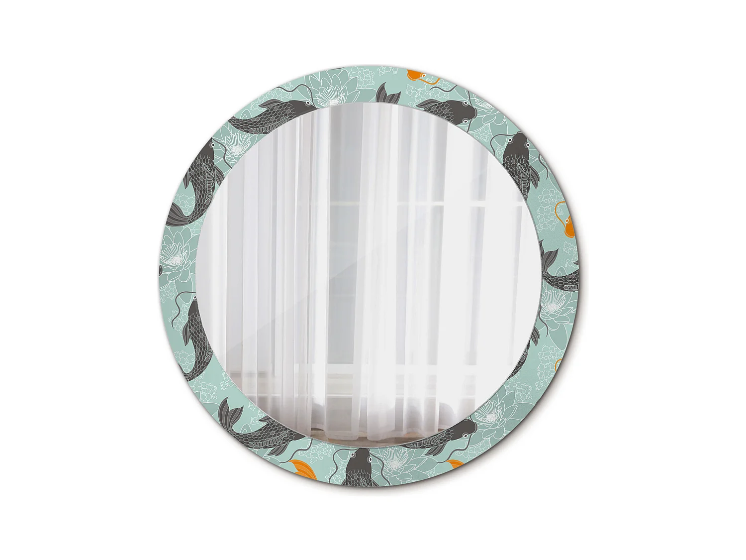 Decoratieve ronde spiegel - Koikarper - 80 cm
