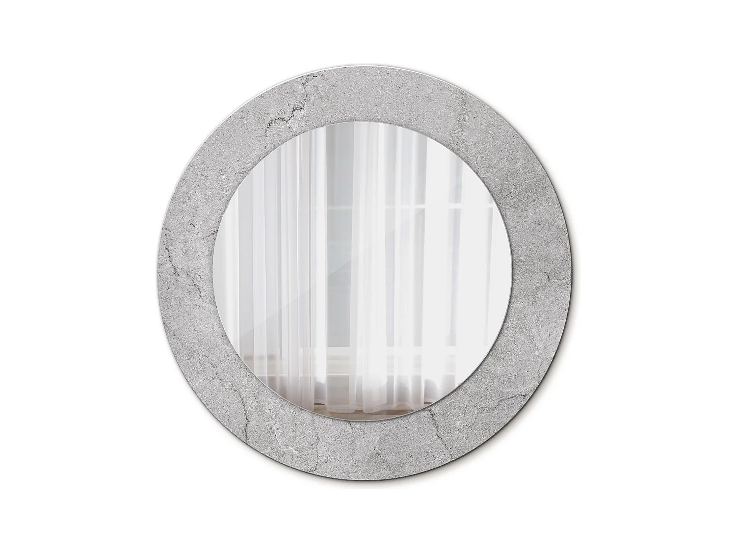Miroir rond décoratif - Ciment gris - 50 cm