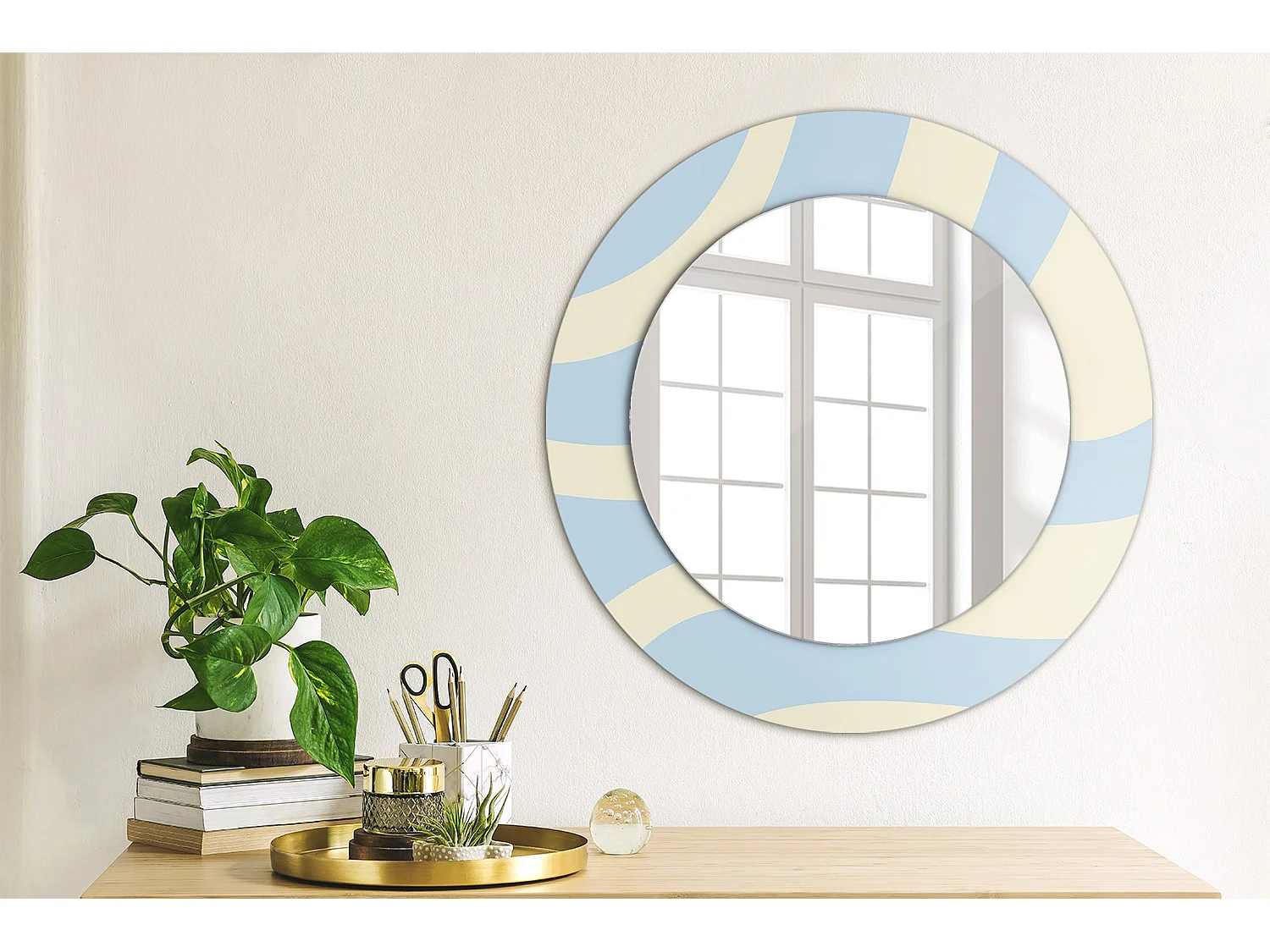 Miroir rond décoratif - Forme abstraite - 50 cm