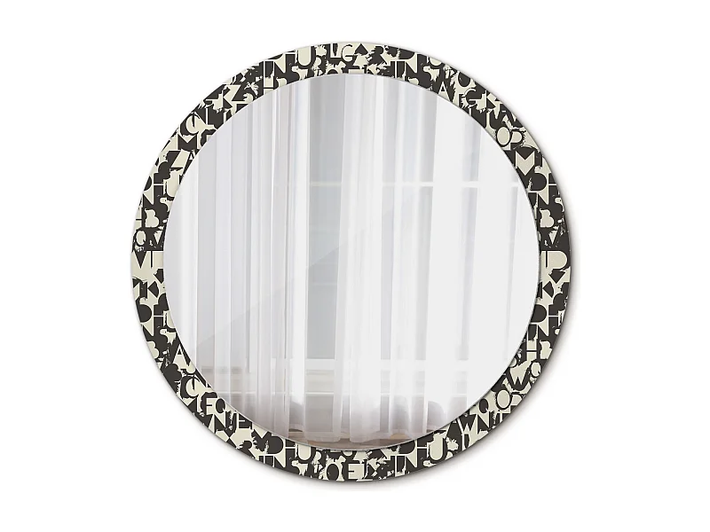 Runder dekorativer Spiegel - Buchstaben - 100 cm
