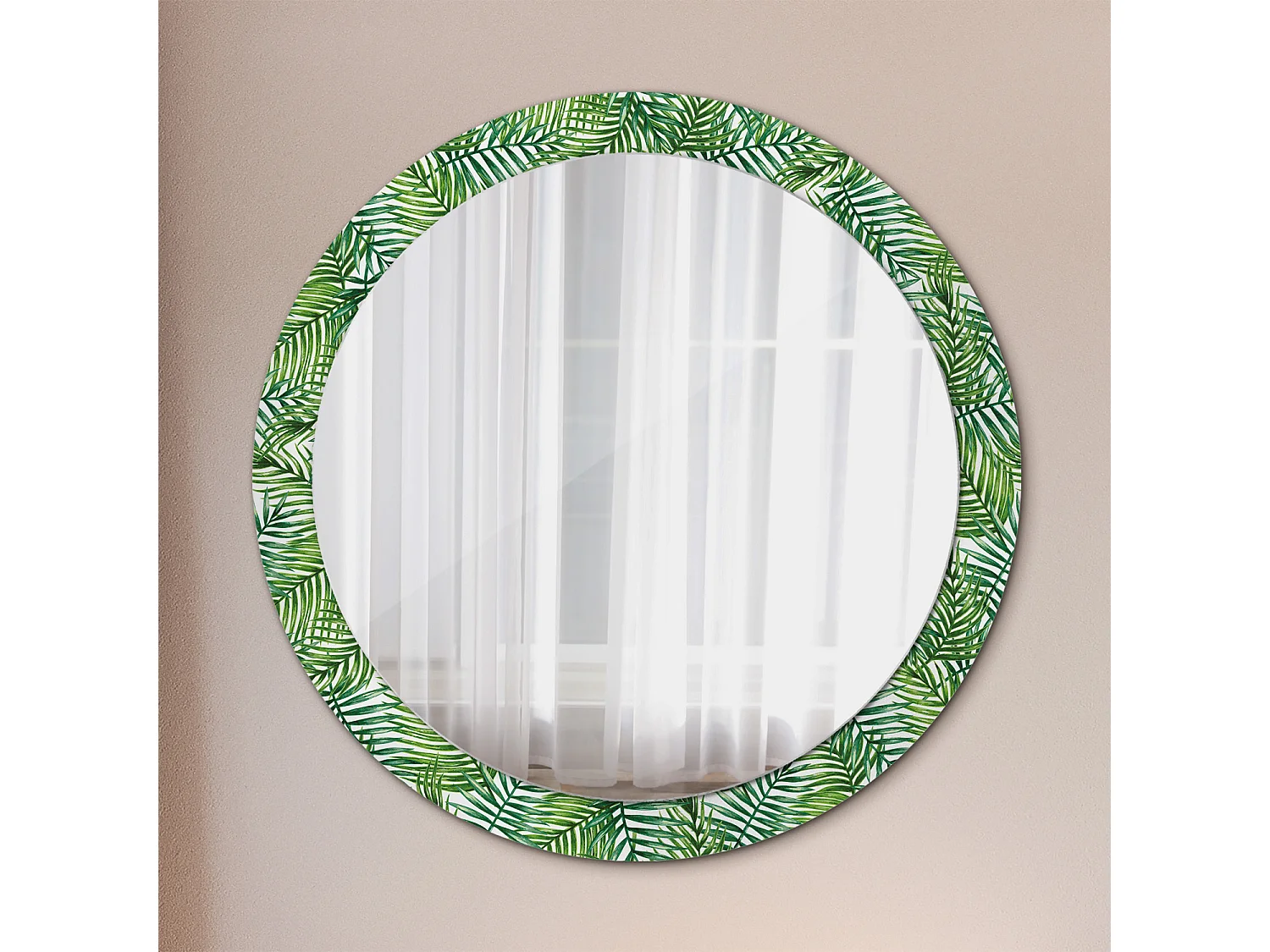 Dekorativer runder Spiegel – Tropische Palme – 90 cm