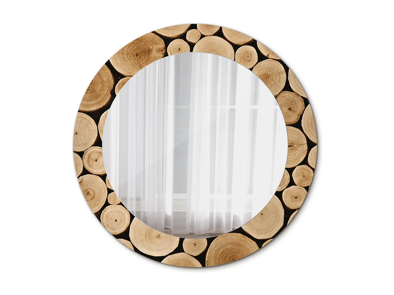 Ronde decoratieve spiegel - boomstammen - 60 cm