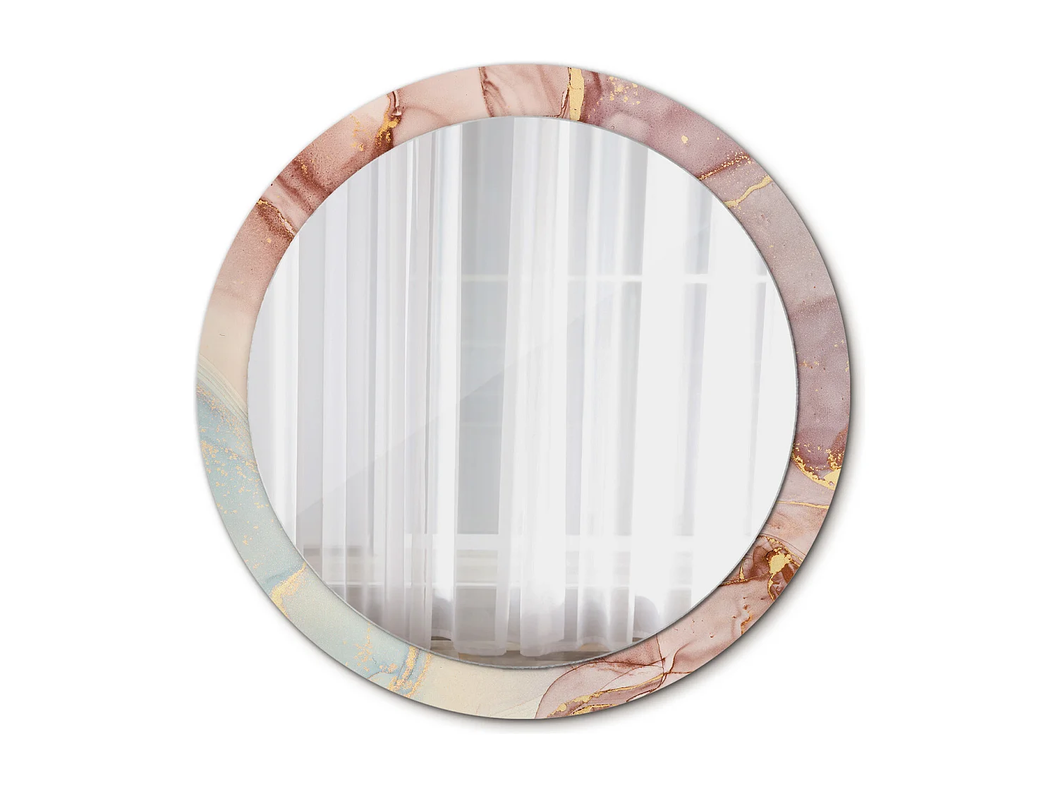 Miroir rond décoratif - Liquide abstrait - 90 cm