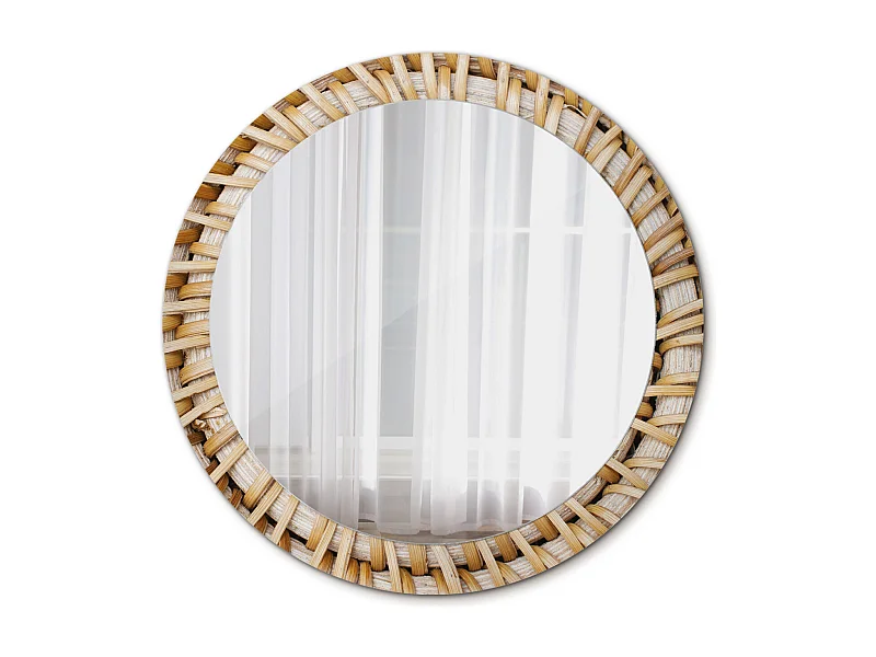 Decoratieve ronde spiegel - gevlochten - 80 cm