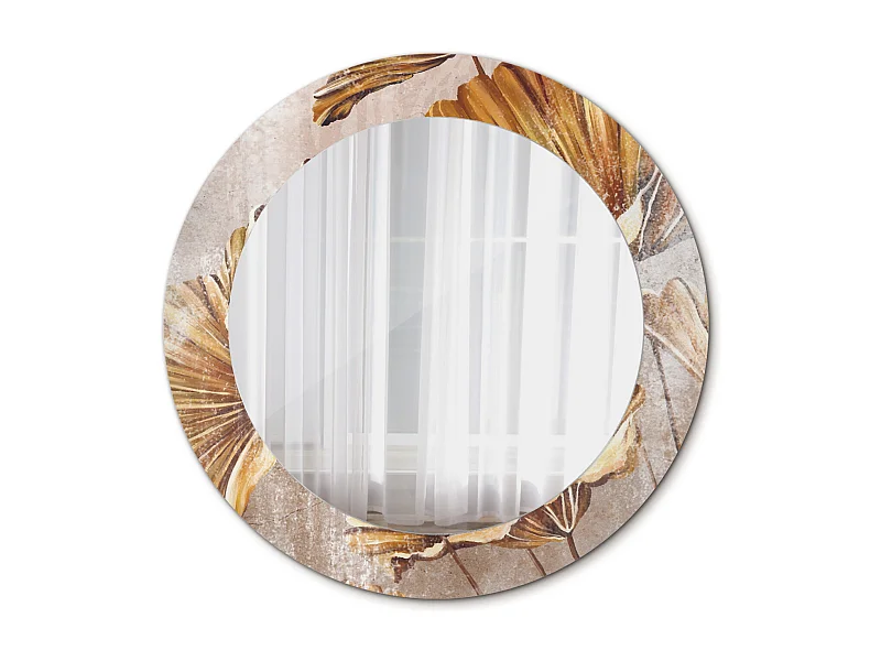Miroir rond décoratif - Feuilles de Bohème - 60 cm