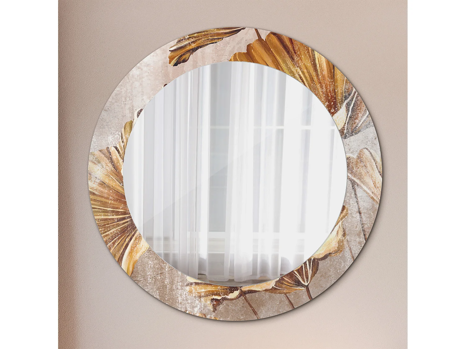 Runder dekorativer Spiegel - Böhmische Blätter - 60 cm