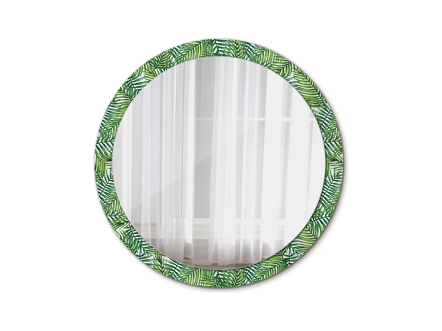 Miroir rond décoratif - Palmier tropical - 100 cm