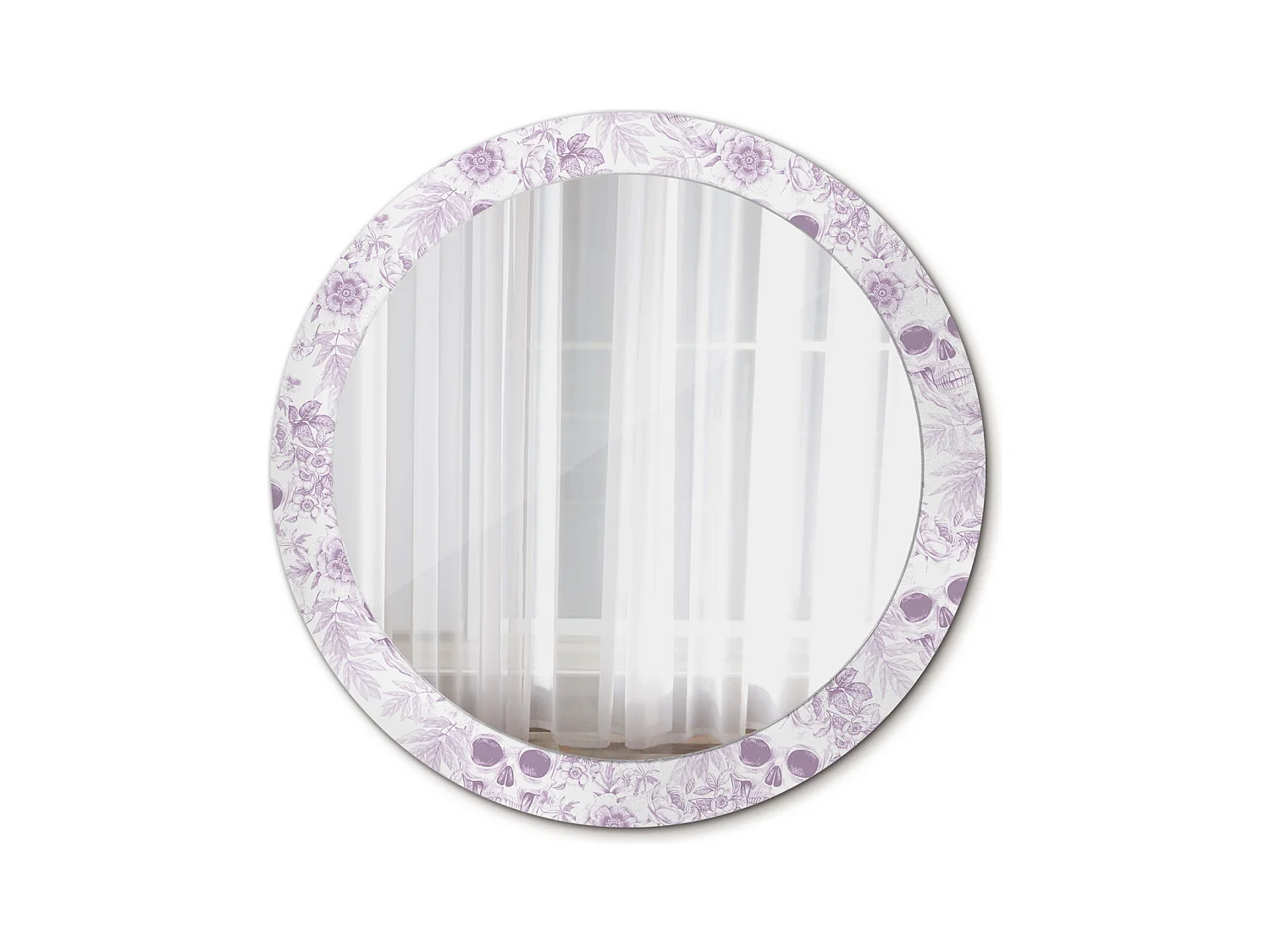 Ronde decoratieve spiegel - schedels - 80 cm