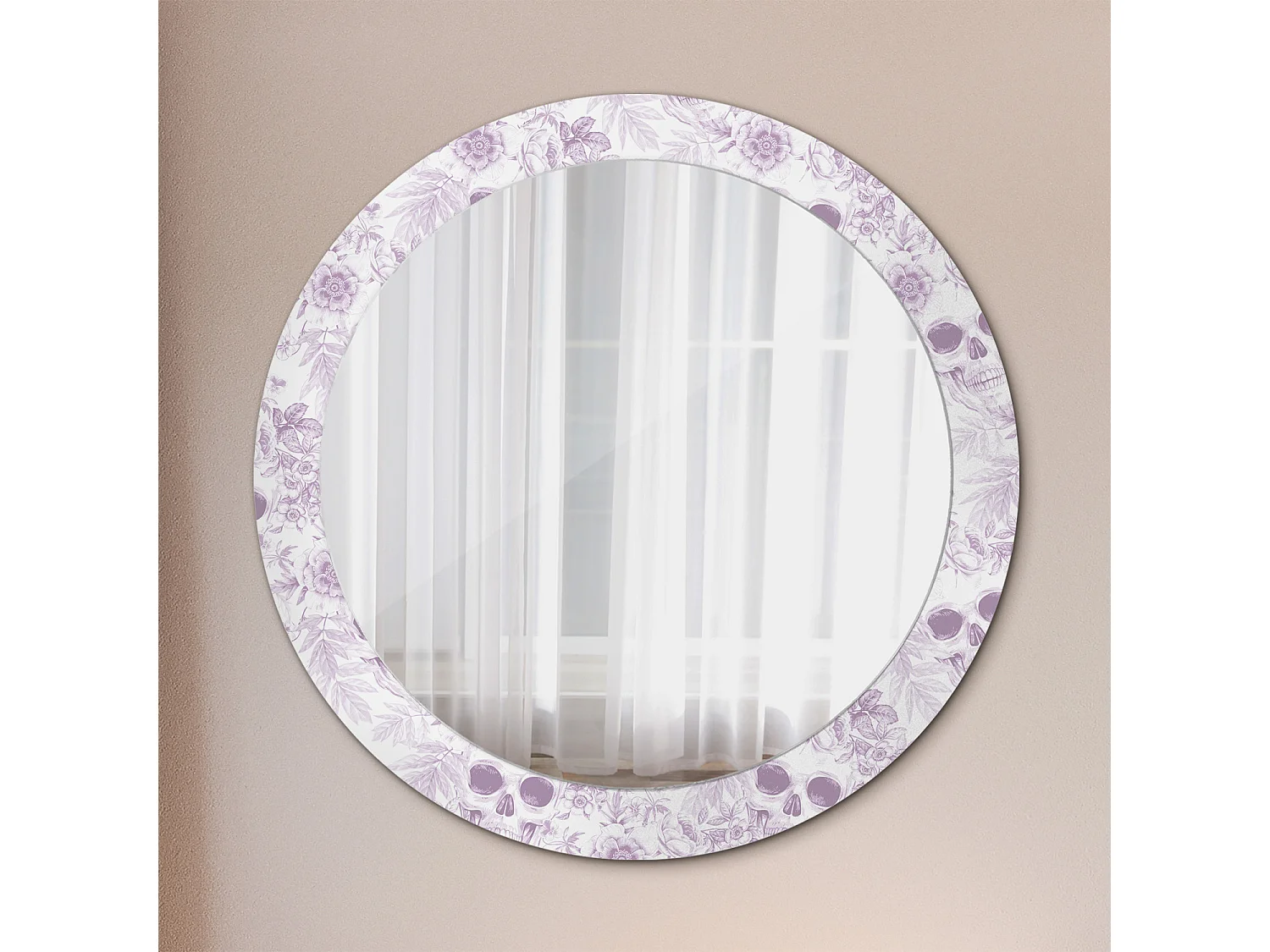 Runder dekorativer Spiegel - Totenköpfe - 80 cm
