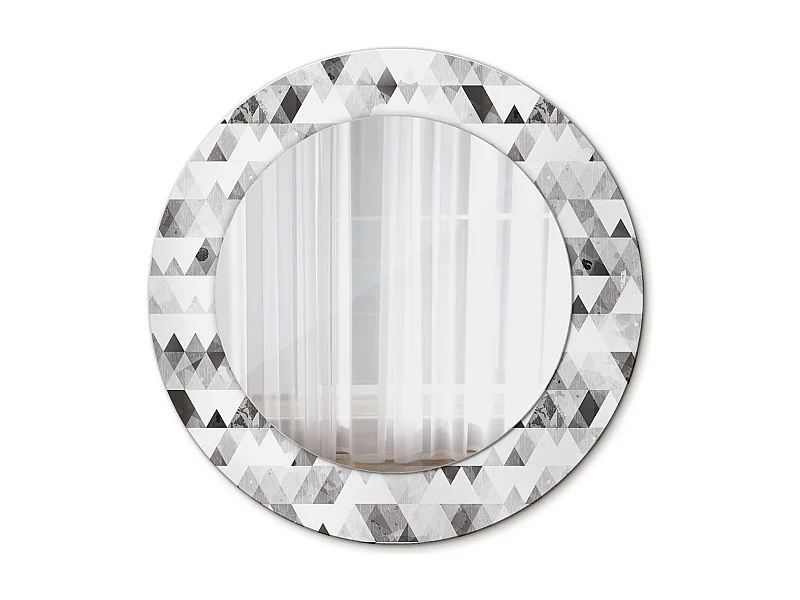 Runder dekorativer Spiegel - Dreiecke - 50 cm