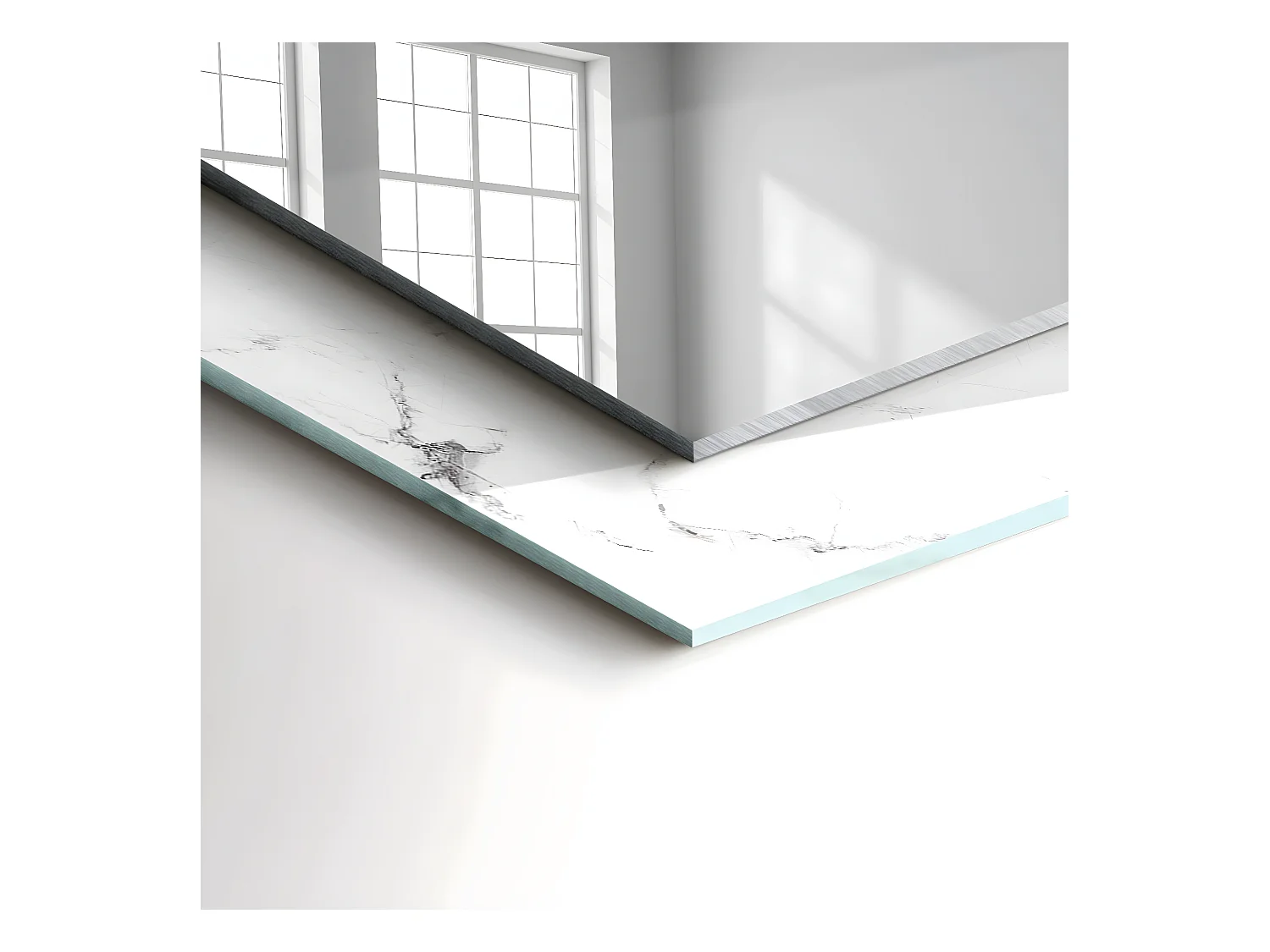 Dekorativer Spiegel mit Rahmen, Marmormuster, 60 x 60 cm