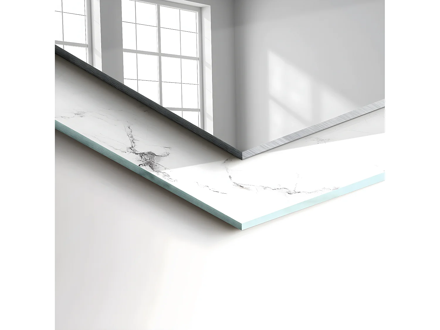 Dekorativer Spiegel mit Rahmen, Marmormuster, 60 x 60 cm