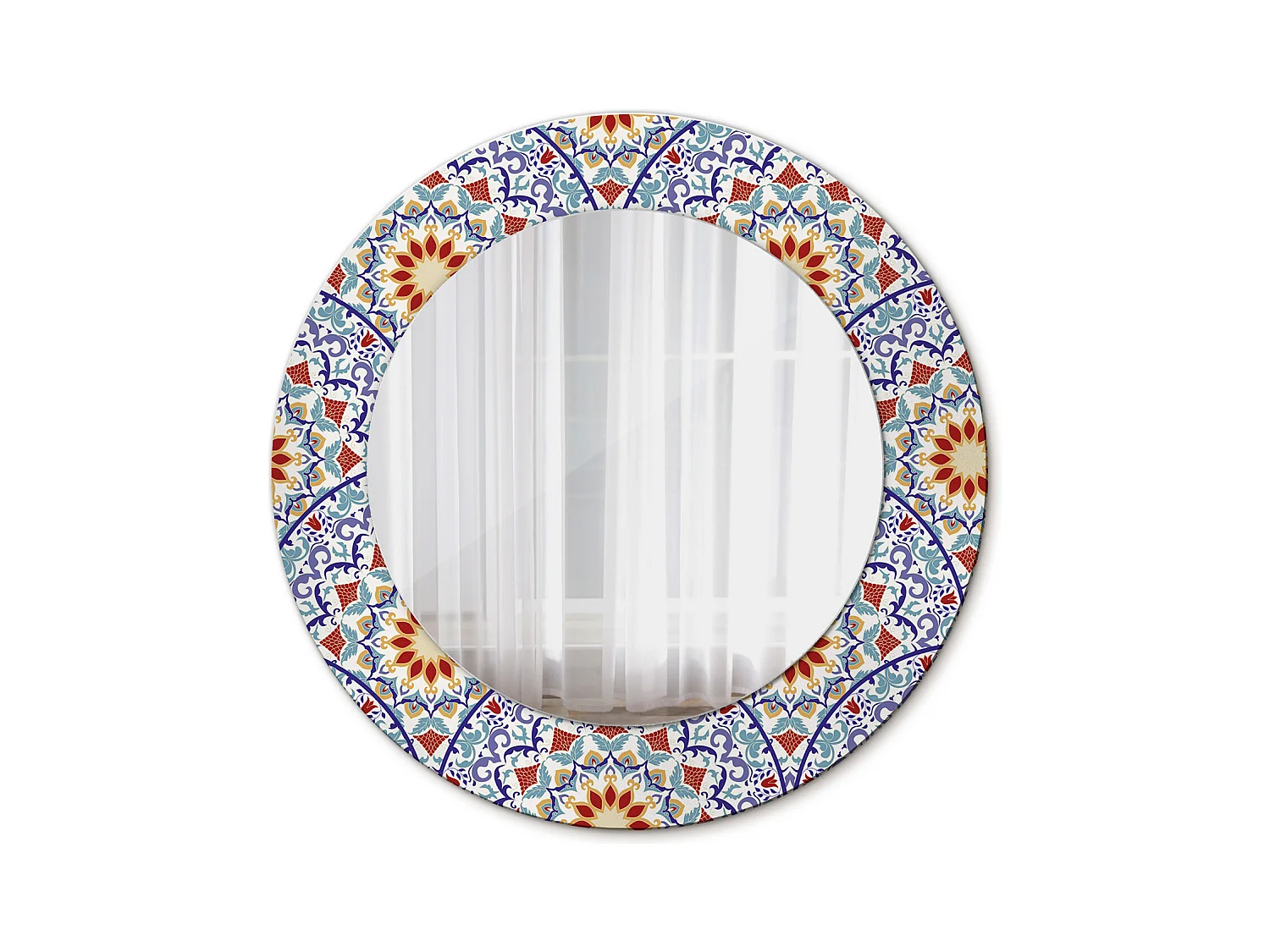 Miroir rond décoratif - Composition orientale - 50 cm