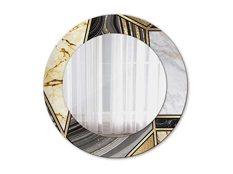 Dekorativer runder Spiegel – Marmor-Stil – 50 cm
