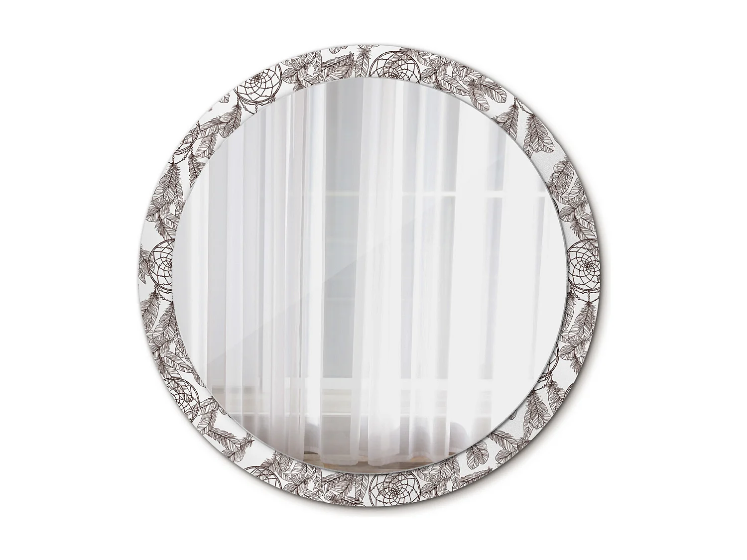 Decoratieve ronde spiegel - dromenvanger - 100 cm