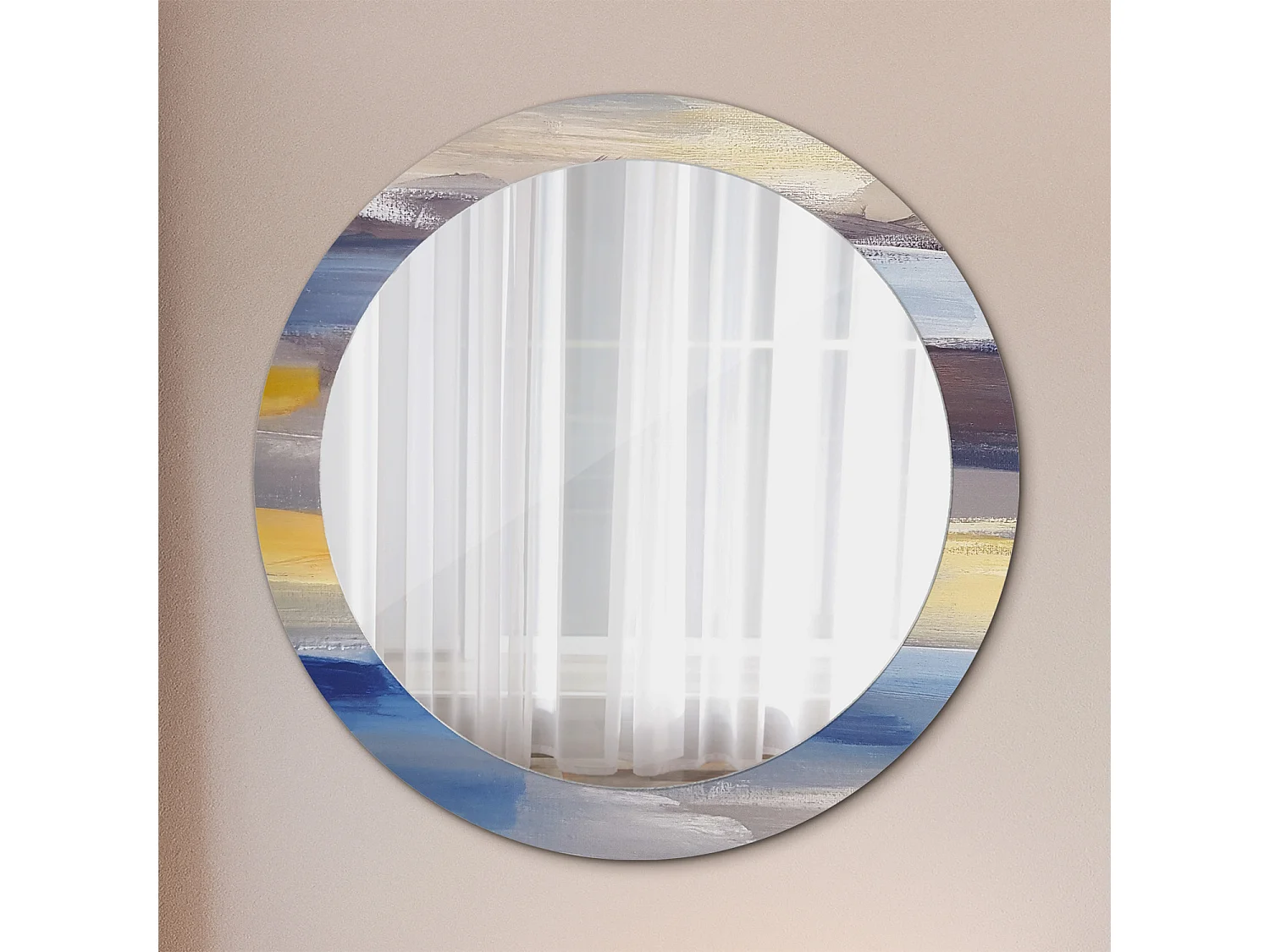 Decoratieve ronde spiegel - Abstract beeld - 80 cm