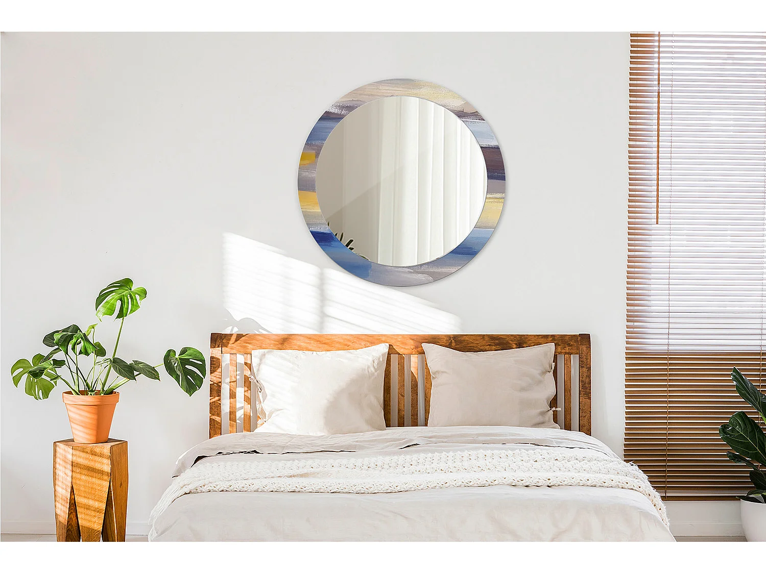 Decoratieve ronde spiegel - Abstract beeld - 80 cm