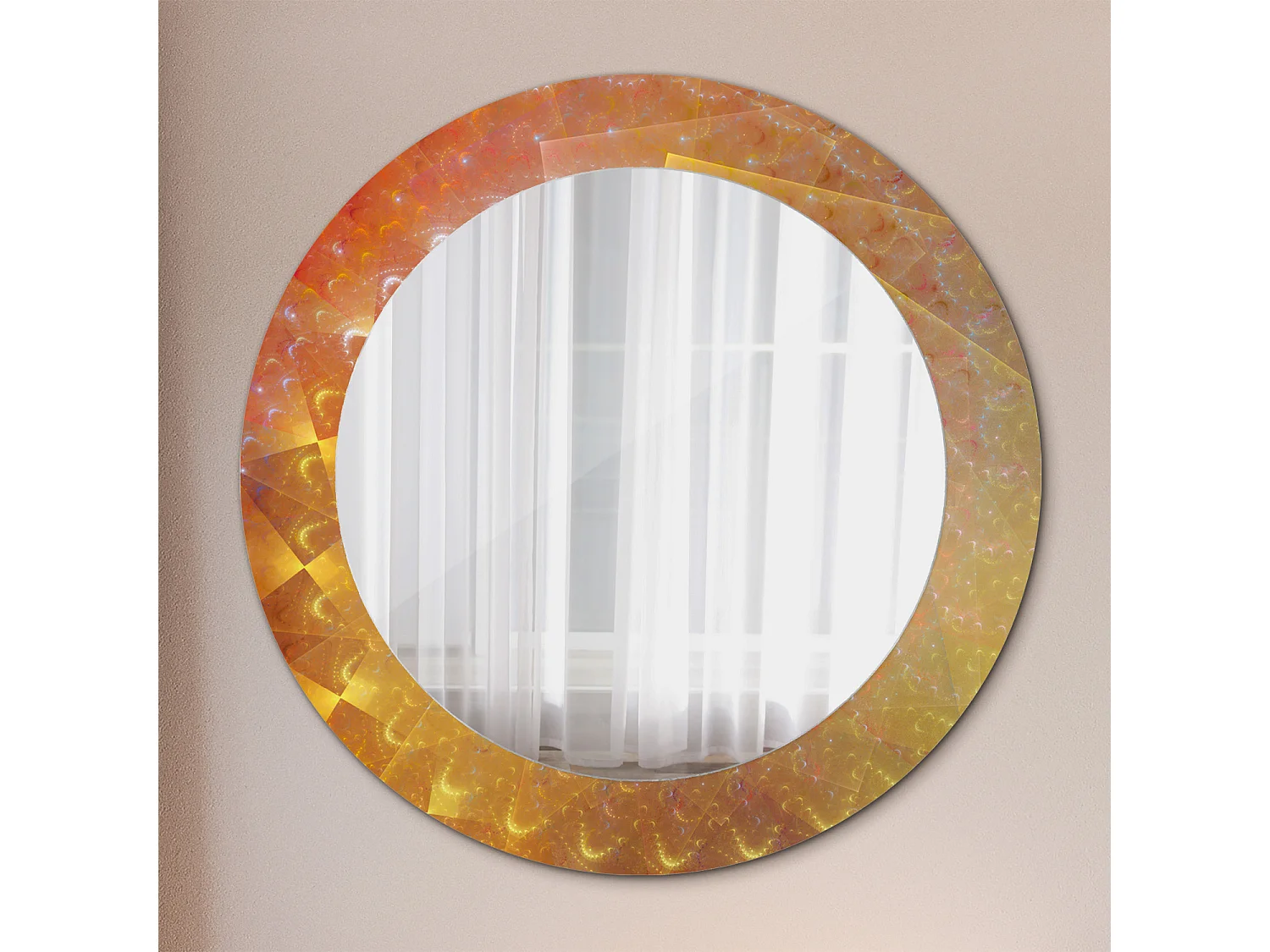 Miroir rond décoratif - Abstraction spirale - 70 cm
