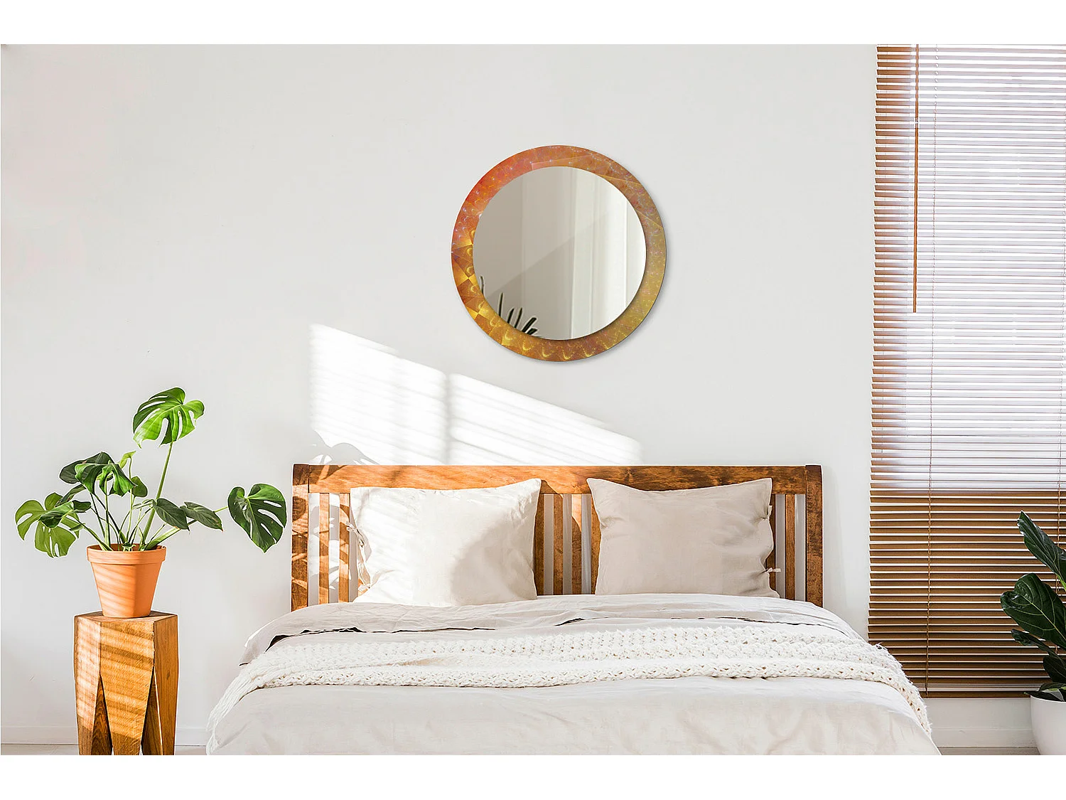 Miroir rond décoratif - Abstraction spirale - 70 cm