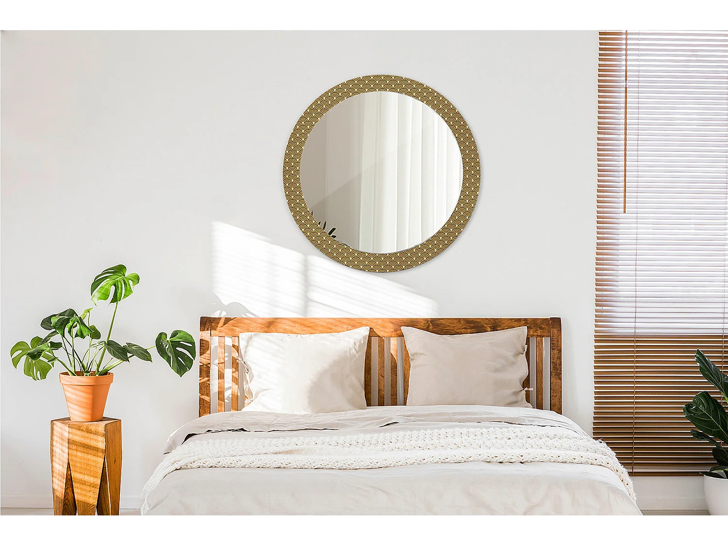 Ronde decoratieve spiegel - retroprint - 80 cm