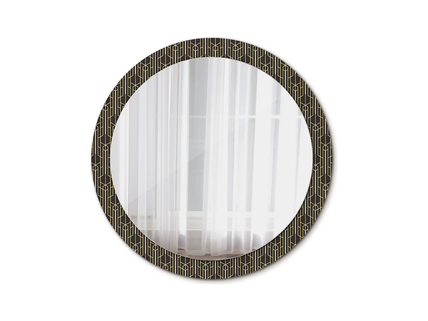 Dekorativer runder Spiegel - Vintage-Geometrie - 90 cm