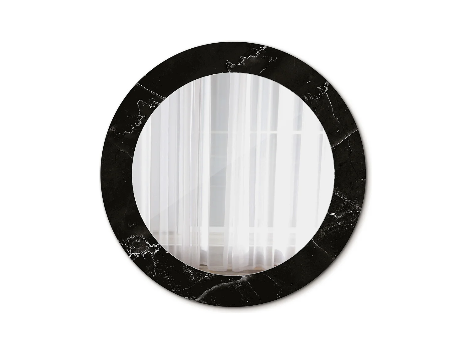 Decoratieve ronde spiegel – marmersteen – 60 cm
