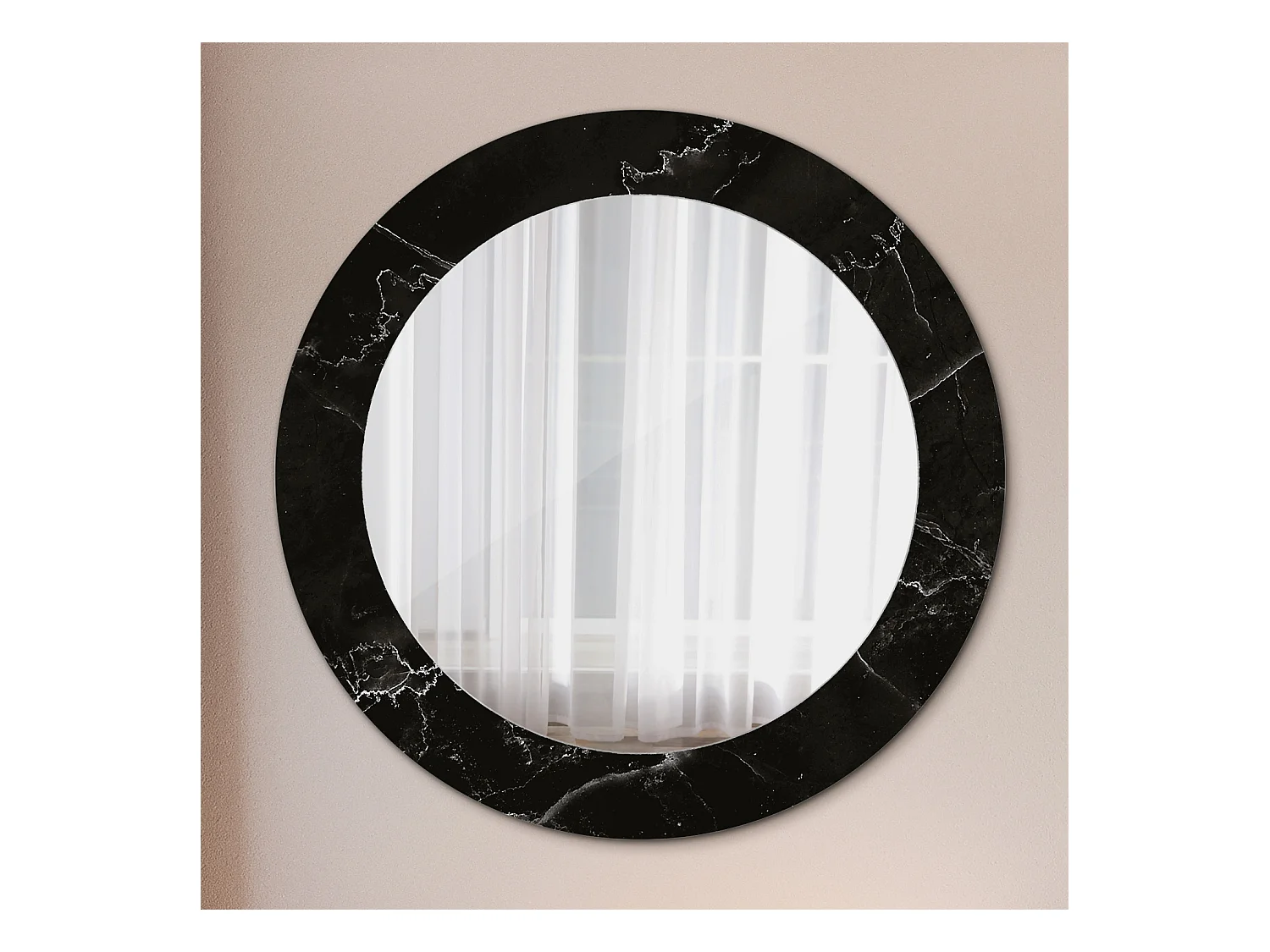 Espejo Redondo Decorativo - Piedra Mármol - 60 cm