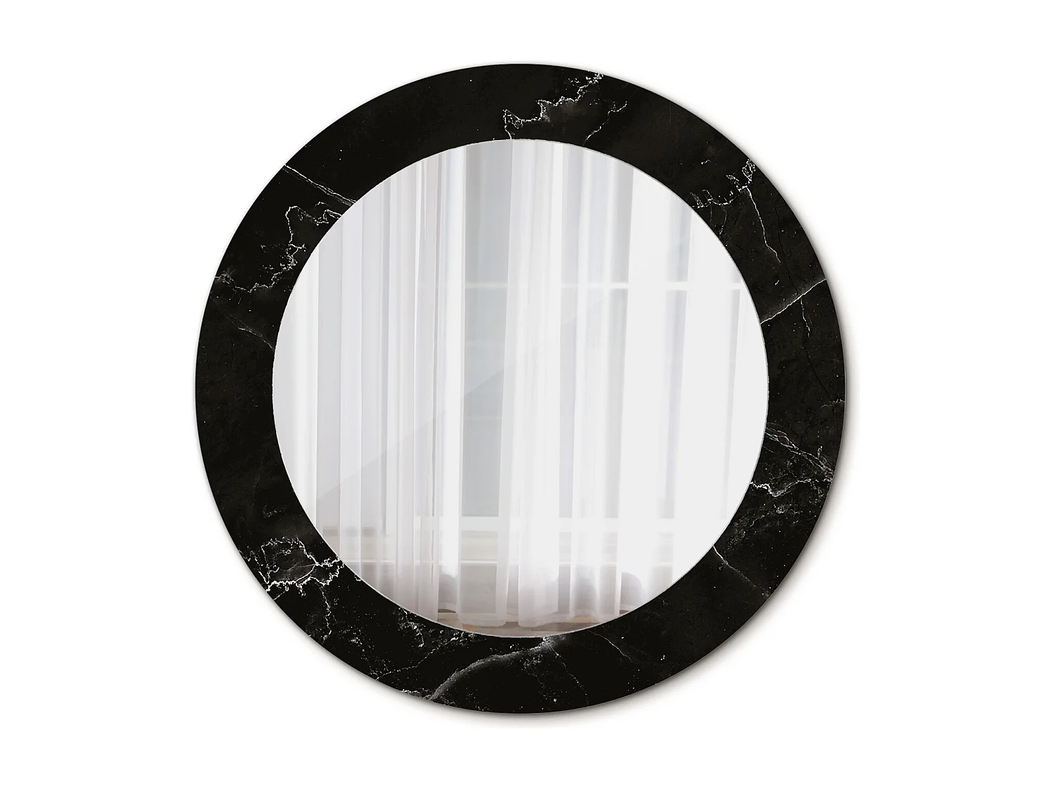 Decoratieve ronde spiegel – marmersteen – 60 cm