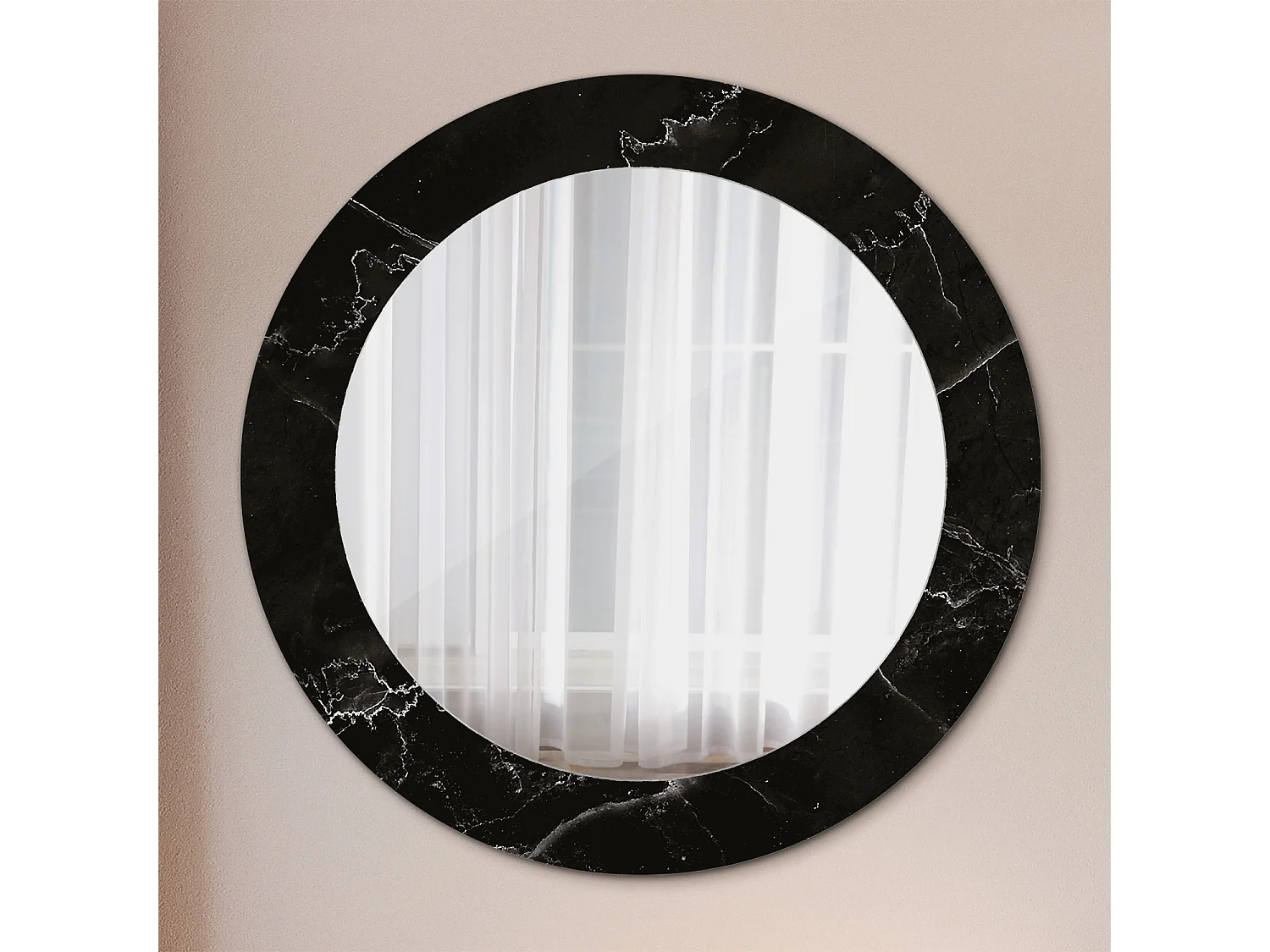 Decoratieve ronde spiegel – marmersteen – 60 cm