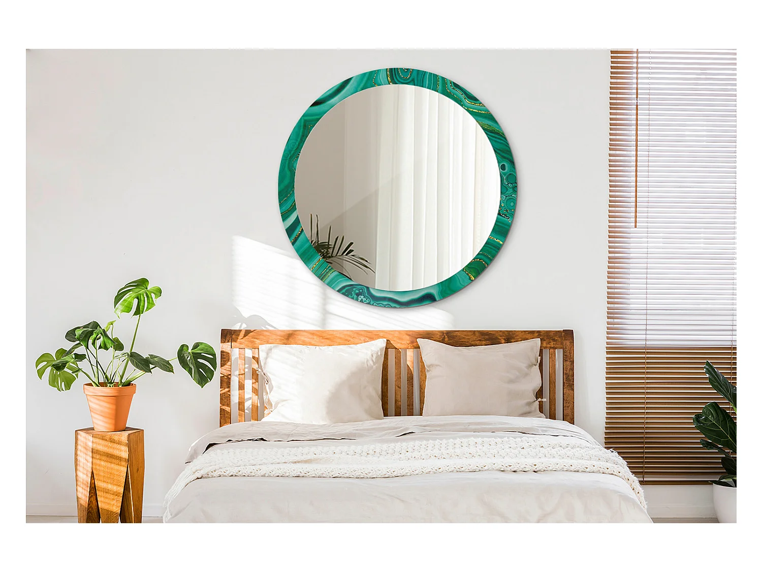 Runder dekorativer Spiegel – Achatmarmor – 100 cm