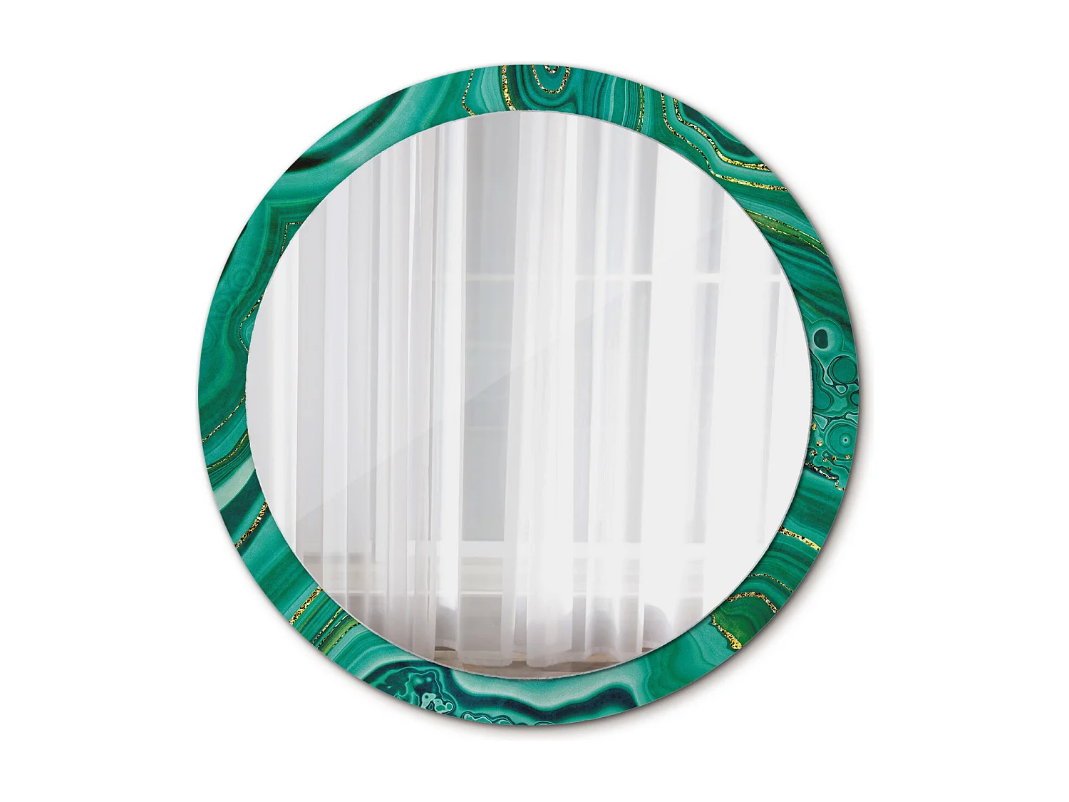 Ronde decoratieve spiegel - agaatmarmer - 100 cm