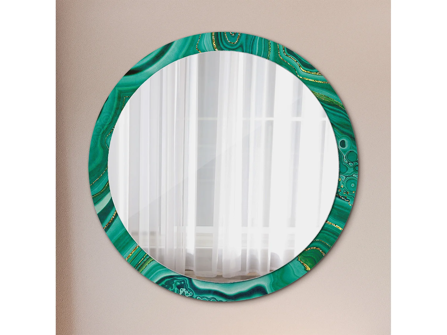 Ronde decoratieve spiegel - agaatmarmer - 100 cm