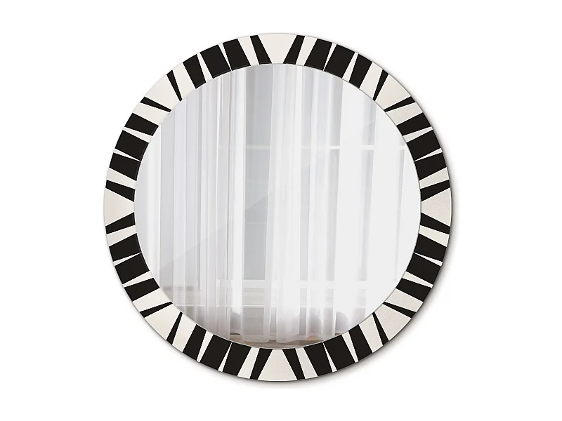 Decoratieve ronde spiegel - Abstracte geometrie - 80 cm