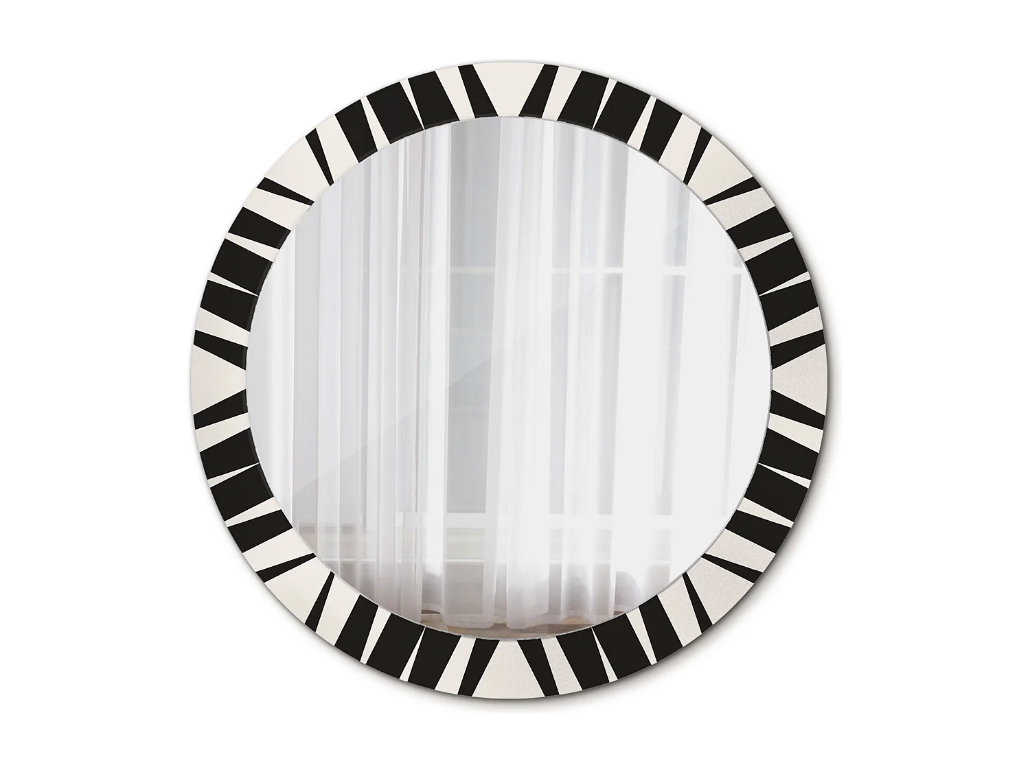 Decoratieve ronde spiegel - Abstracte geometrie - 80 cm