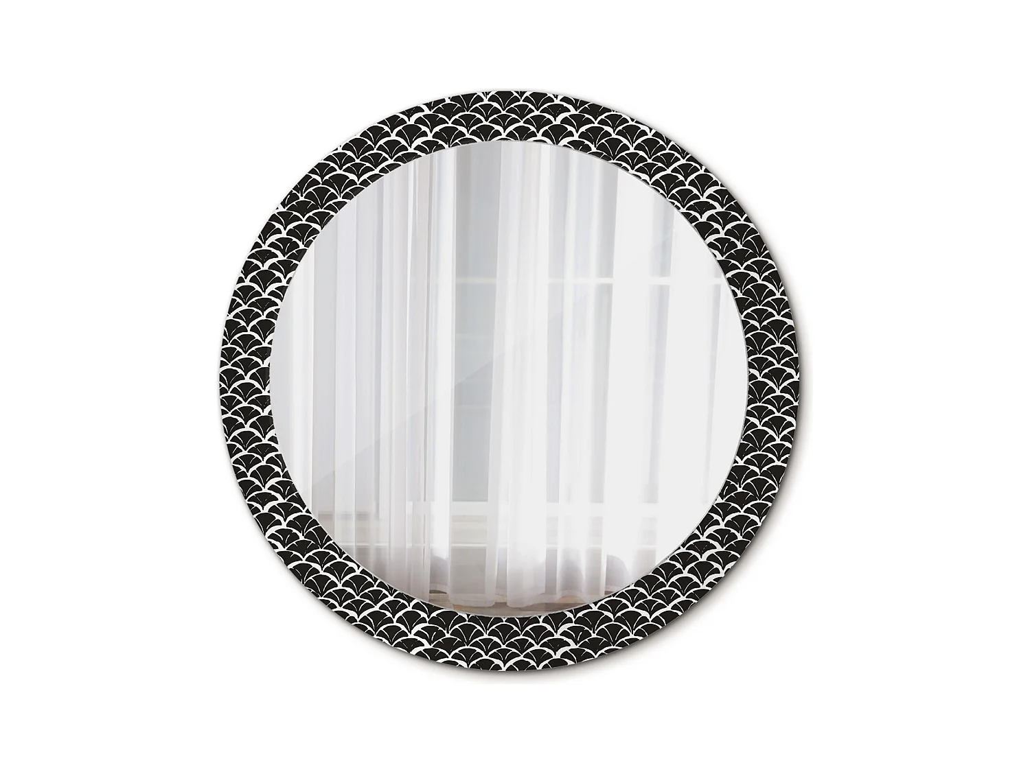 Miroir rond décoratif - Écailles orientales - 80 cm